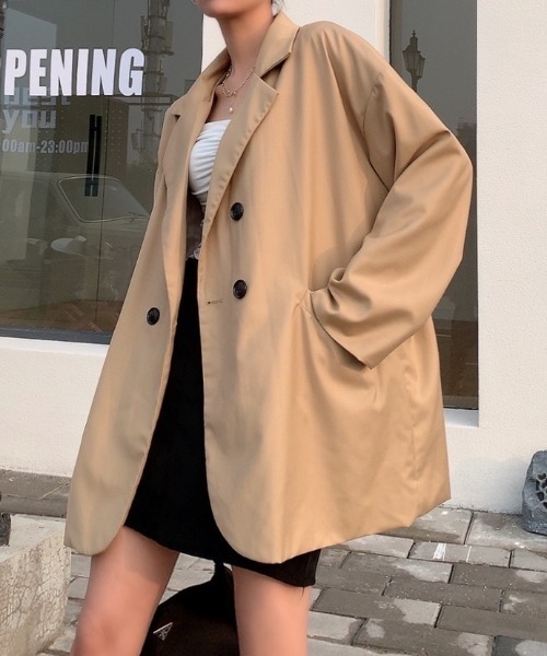 Diosfront（ディオスフロント）の「オーバーサイズテーラードジャケット（テーラードジャケット・レディース・ブラック/モカ/ベージュ・M/L）」の20枚目の写真