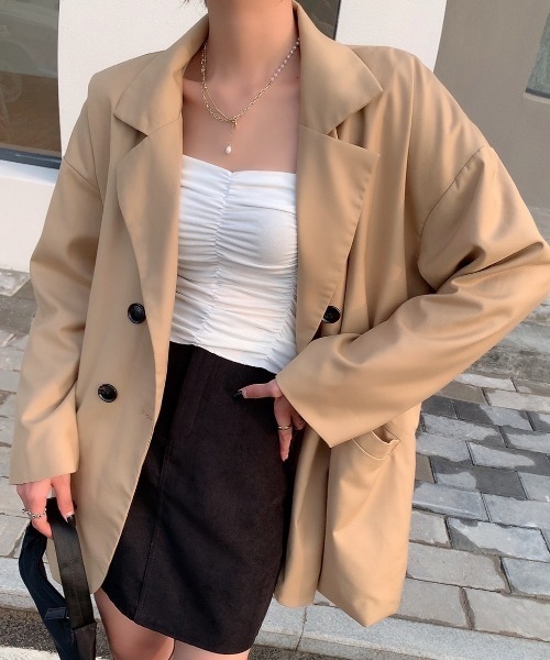 Diosfront（ディオスフロント）の「オーバーサイズテーラードジャケット（テーラードジャケット・レディース・ブラック/モカ/ベージュ・M/L）」の18枚目の写真