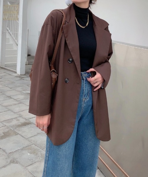 Diosfront（ディオスフロント）の「オーバーサイズテーラードジャケット（テーラードジャケット・レディース・ブラック/モカ/ベージュ・M/L）」の13枚目の写真