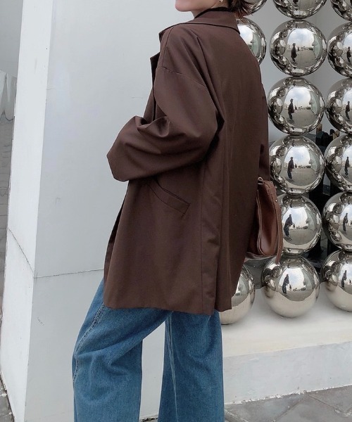 Diosfront（ディオスフロント）の「オーバーサイズテーラードジャケット（テーラードジャケット・レディース・ブラック/モカ/ベージュ・M/L）」の11枚目の写真