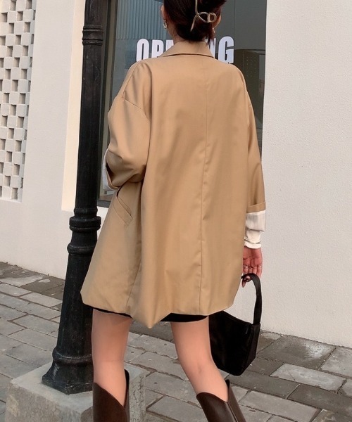 Diosfront（ディオスフロント）の「オーバーサイズテーラードジャケット（テーラードジャケット・レディース・ブラック/モカ/ベージュ・M/L）」の7枚目の写真