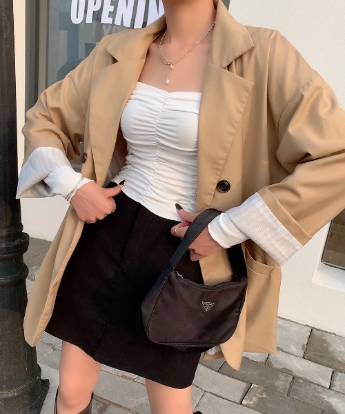 Diosfront（ディオスフロント）の「オーバーサイズテーラードジャケット（テーラードジャケット・レディース・ブラック/モカ/ベージュ・M/L）」の4枚目の写真