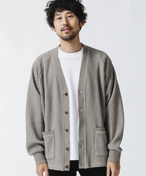 NANO universe(ナノユニバース)の「オニワッフルカーディガン(カーディガン/ボレロ・メンズ・ピンク/ブラック/グレー系その他4・L/S/M)」の14枚目の写真