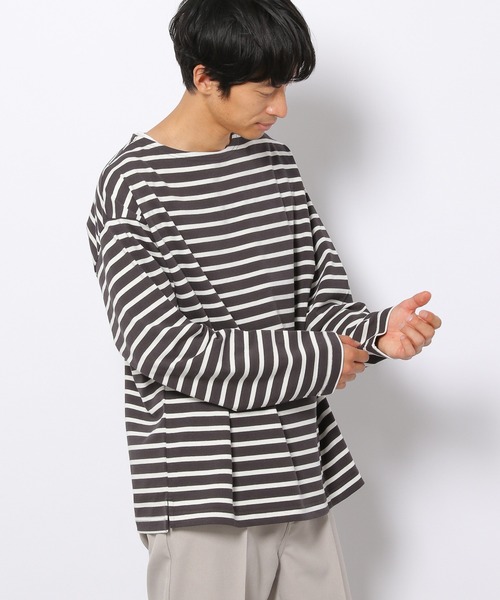 LAKOLE(ラコレ)の「バスクロングスリーブTシャツ / 214659(Tシャツ/カットソー・メンズ・グレー/オフホワイト/ホワイト/チャコール/ダークグレー・LARGE/MEDIUM)」の5枚目の写真
