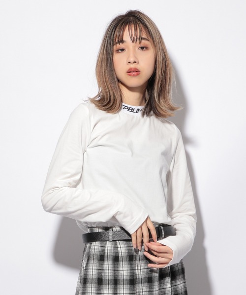 PBLIM（ページボーイリム）の「【PAGEBOYLIM】リムロゴハイネック（Tシャツ/カットソー・レディース・ブラック/オフホワイト・MEDIUM/LARGE）」の3枚目の写真