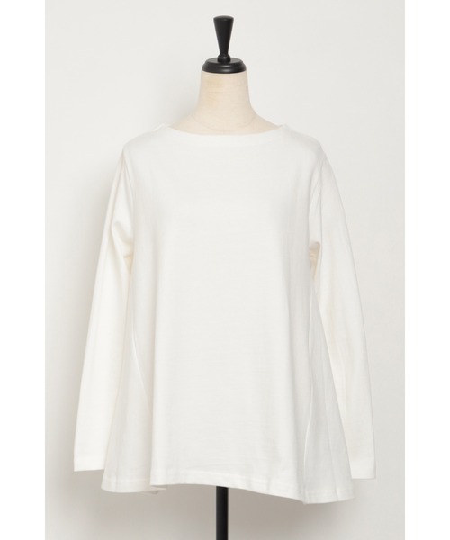 Bonjour Sagan（ボンジュールサガン）の「裾フレアロンT（Tシャツ/カットソー・レディース・ピンク/ホワイト/ブラック/ライトカーキ・FREE）」の6枚目の写真