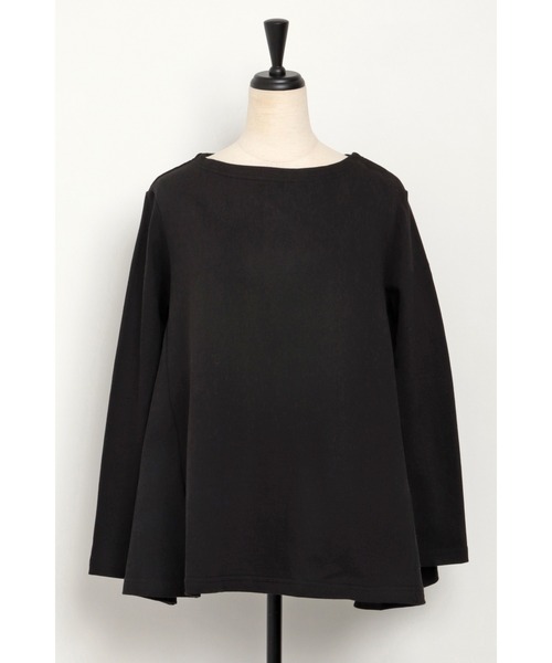 Bonjour Sagan（ボンジュールサガン）の「裾フレアロンT（Tシャツ/カットソー・レディース・ピンク/ホワイト/ブラック/ライトカーキ・FREE）」の7枚目の写真