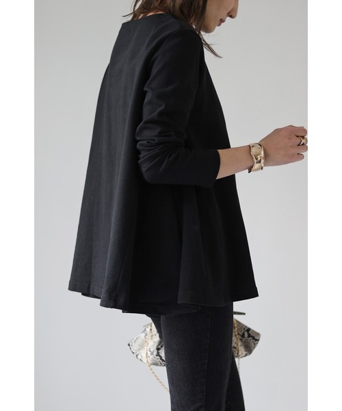 Bonjour Sagan（ボンジュールサガン）の「裾フレアロンT（Tシャツ/カットソー・レディース・ピンク/ホワイト/ブラック/ライトカーキ・FREE）」の20枚目の写真