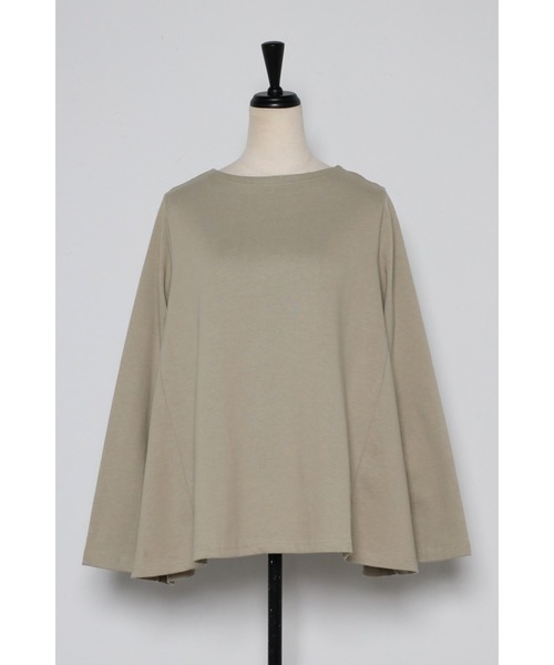 Bonjour Sagan（ボンジュールサガン）の「裾フレアロンT（Tシャツ/カットソー・レディース・ピンク/ホワイト/ブラック/ライトカーキ・FREE）」の8枚目の写真