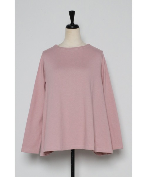 Bonjour Sagan（ボンジュールサガン）の「裾フレアロンT（Tシャツ/カットソー・レディース・ピンク/ホワイト/ブラック/ライトカーキ・FREE）」の9枚目の写真