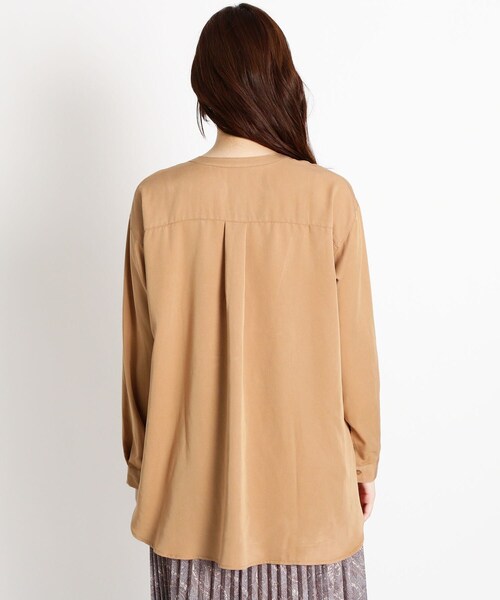 grove（グローブ）の「◆【S-3L】ビブヨーク切り替えチュニック（シャツ/ブラウス・レディース・ナチュラル/パープル系4/カーキ系6/キャメル・04/05/02/03/01）」の9枚目の写真