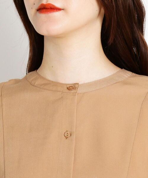 grove（グローブ）の「◆【S-3L】ビブヨーク切り替えチュニック（シャツ/ブラウス・レディース・ナチュラル/パープル系4/カーキ系6/キャメル・04/05/02/03/01）」の10枚目の写真