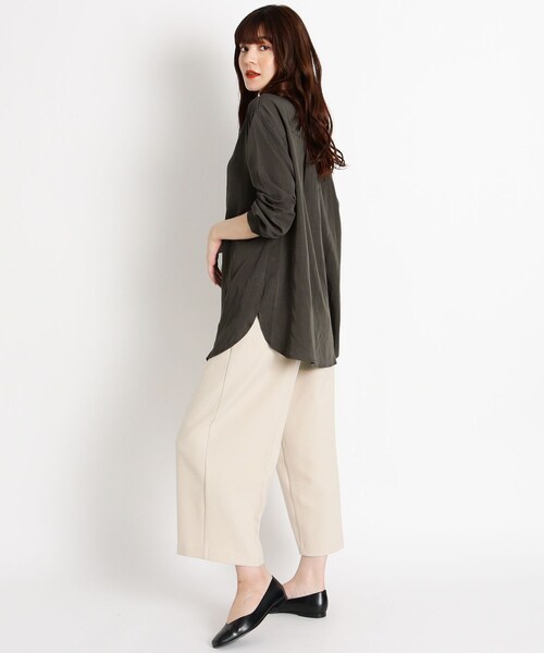 grove（グローブ）の「◆【S-3L】ビブヨーク切り替えチュニック（シャツ/ブラウス・レディース・ナチュラル/パープル系4/カーキ系6/キャメル・04/05/02/03/01）」の14枚目の写真