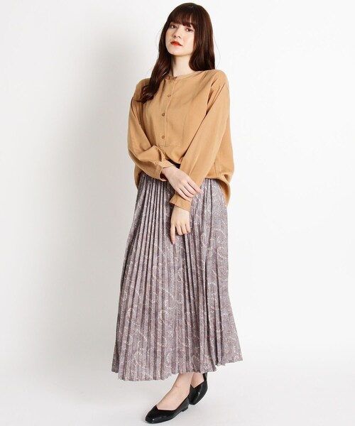 grove（グローブ）の「◆【S-3L】ビブヨーク切り替えチュニック（シャツ/ブラウス・レディース・ナチュラル/パープル系4/カーキ系6/キャメル・04/05/02/03/01）」の15枚目の写真