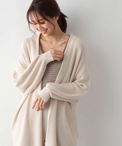GLOBAL WORK（グローバルワーク）の「洗えるショールカーディガン/958033（カーディガン/ボレロ・レディース・アイボリー/ブラック/モカ・MEDIUM/LARGE）」の2枚目の写真