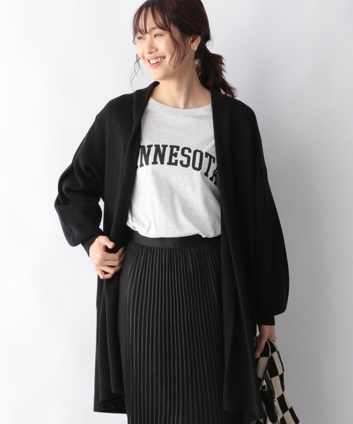 GLOBAL WORK（グローバルワーク）の「洗えるショールカーディガン/958033（カーディガン/ボレロ・レディース・アイボリー/ブラック/モカ・MEDIUM/LARGE）」の3枚目の写真