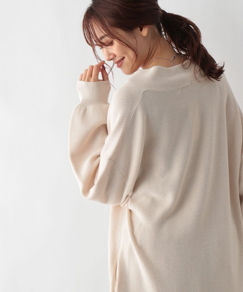 GLOBAL WORK（グローバルワーク）の「洗えるショールカーディガン/958033（カーディガン/ボレロ・レディース・アイボリー/ブラック/モカ・MEDIUM/LARGE）」の9枚目の写真