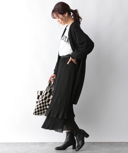 GLOBAL WORK（グローバルワーク）の「洗えるショールカーディガン/958033（カーディガン/ボレロ・レディース・アイボリー/ブラック/モカ・MEDIUM/LARGE）」の10枚目の写真