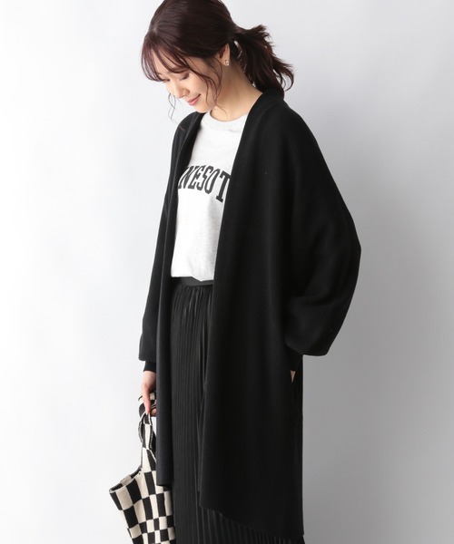 GLOBAL WORK（グローバルワーク）の「洗えるショールカーディガン/958033（カーディガン/ボレロ・レディース・アイボリー/ブラック/モカ・MEDIUM/LARGE）」の11枚目の写真