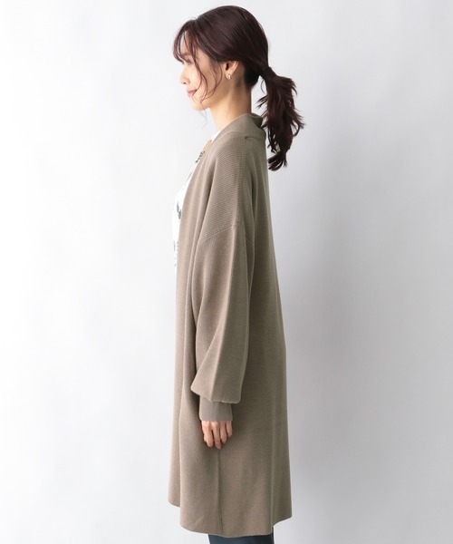 GLOBAL WORK（グローバルワーク）の「洗えるショールカーディガン/958033（カーディガン/ボレロ・レディース・アイボリー/ブラック/モカ・MEDIUM/LARGE）」の15枚目の写真