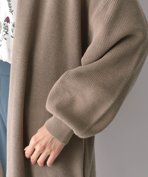 GLOBAL WORK（グローバルワーク）の「洗えるショールカーディガン/958033（カーディガン/ボレロ・レディース・アイボリー/ブラック/モカ・MEDIUM/LARGE）」の20枚目の写真