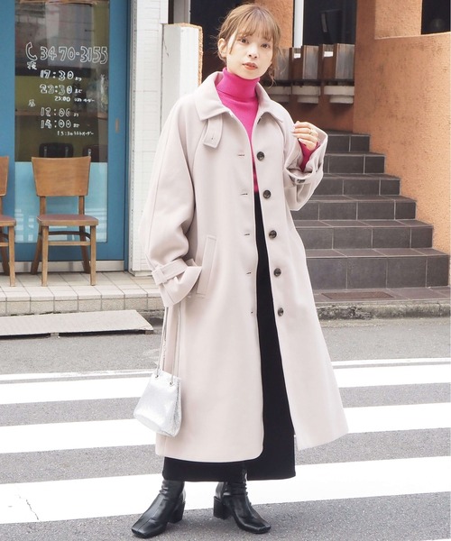 tiptop（ティップトップ）の「【web限定アイテム】ステンカラーコート（ステンカラーコート・レディース・ブラック/ブルー/アイボリー/モカ/ブラウン/キナリ/ダークブラウン・FREE/L）」の9枚目の写真