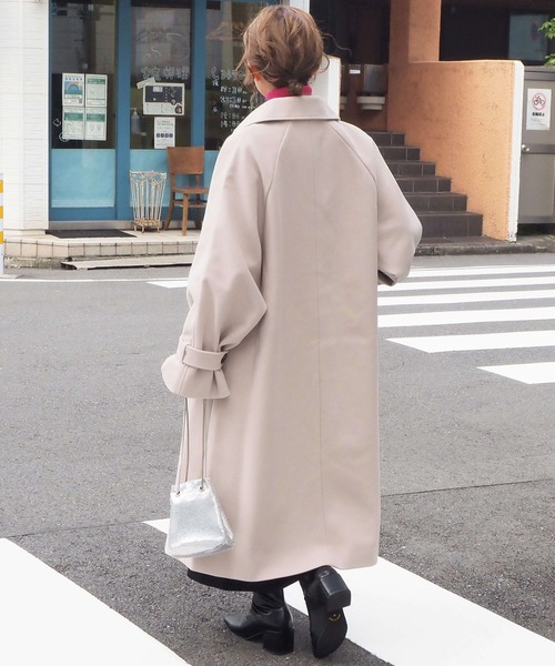 tiptop（ティップトップ）の「【web限定アイテム】ステンカラーコート（ステンカラーコート・レディース・ブラック/ブルー/アイボリー/モカ/ブラウン/キナリ/ダークブラウン・FREE/L）」の11枚目の写真