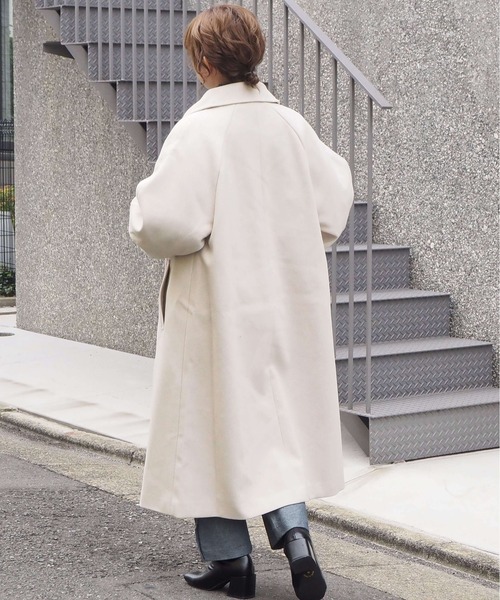 tiptop（ティップトップ）の「【web限定アイテム】ステンカラーコート（ステンカラーコート・レディース・ブラック/ブルー/アイボリー/モカ/ブラウン/キナリ/ダークブラウン・FREE/L）」の14枚目の写真