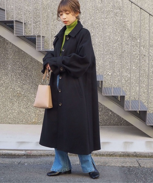 tiptop（ティップトップ）の「【web限定アイテム】ステンカラーコート（ステンカラーコート・レディース・ブラック/ブルー/アイボリー/モカ/ブラウン/キナリ/ダークブラウン・FREE/L）」の15枚目の写真