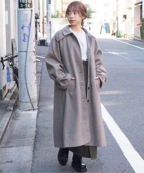 tiptop（ティップトップ）の「【web限定アイテム】ステンカラーコート（ステンカラーコート・レディース・ブラック/ブルー/アイボリー/モカ/ブラウン/キナリ/ダークブラウン・FREE/L）」の22枚目の写真