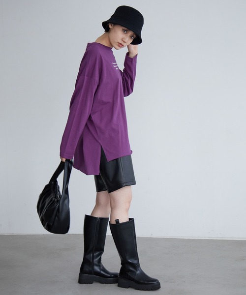 PAGEBOY（ページボーイ）の「シシュウロゴロンＴ（Tシャツ/カットソー・レディース・ブラック/オフホワイト/パープル系その他/グレイッシュベージュ・FREE）」の14枚目の写真