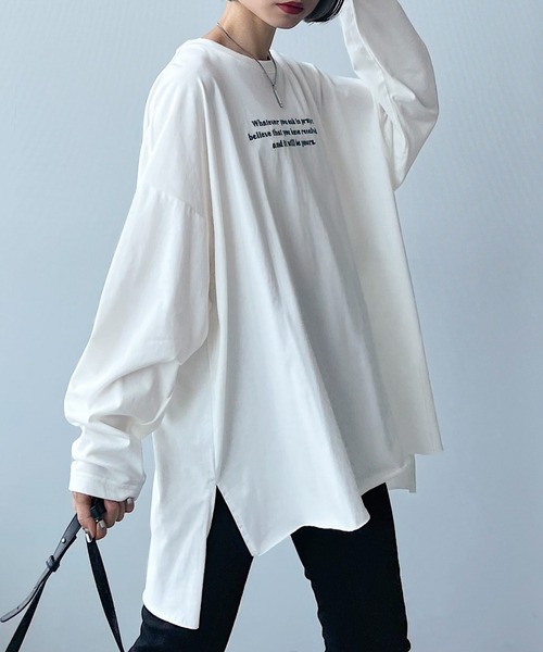 PAGEBOY（ページボーイ）の「シシュウロゴロンＴ（Tシャツ/カットソー・レディース・ブラック/オフホワイト/パープル系その他/グレイッシュベージュ・FREE）」の13枚目の写真