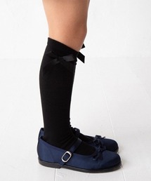 POMPKINS（ポプキンズ）の「【POMPKINS/ポプキンズ】サテンリボンハイソックス（ソックス/靴下）」