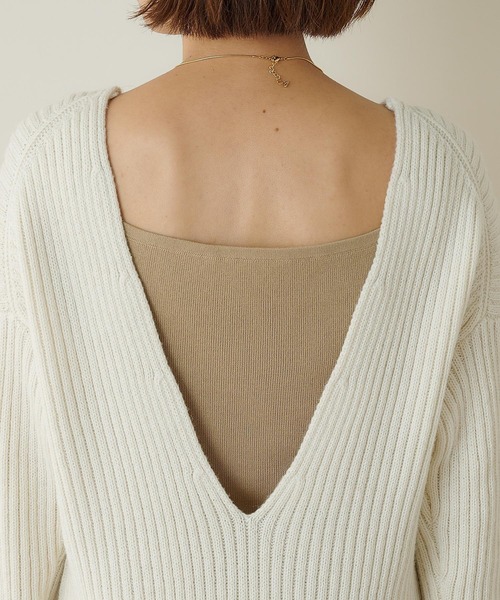 SHENERY（シーナリー）の「バックシャンリブニットワンピース（ワンピース・レディース・オフホワイト/ブラック/グレー・FREE）」の17枚目の写真