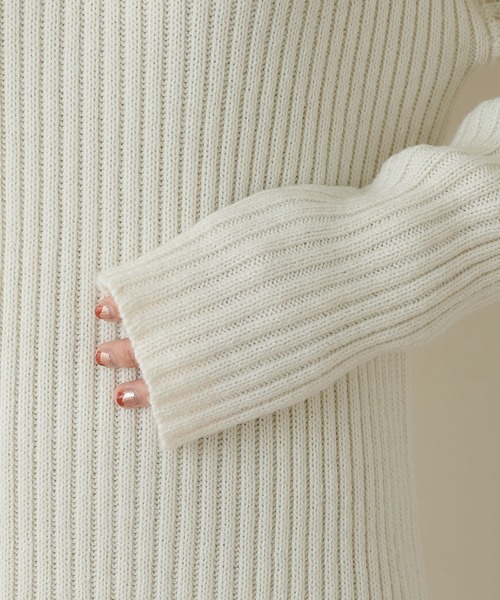 SHENERY（シーナリー）の「バックシャンリブニットワンピース（ワンピース・レディース・オフホワイト/ブラック/グレー・FREE）」の7枚目の写真