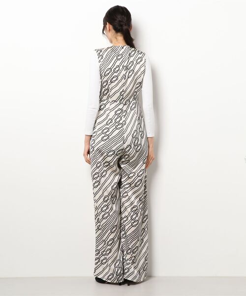 SISLEY(シスレー)の「サテン総柄オールインワン(サロペット/オーバーオール・レディース・ネイビー・42)」の2枚目の写真