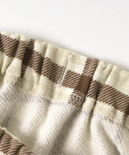 Ampersand（アンパサンド）の「ルームウェア/パジャマ(ロゴ・チェックパンツ) 10分丈（ルームウェア/パジャマ・キッズ・オフホワイト/ブラウン・100/90/140/130/120/110/80）」の7枚目の写真