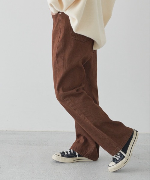 flaner（フラネ）の「ルーズデニムパンツ【ユニセックス対応】（デニムパンツ・レディース・ブラック/ブラウン/オフホワイト・SMALL/MEDIUM/LARGE）」の12枚目の写真