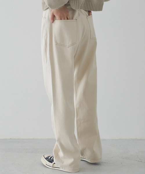 flaner（フラネ）の「ルーズデニムパンツ【ユニセックス対応】（デニムパンツ・レディース・ブラック/ブラウン/オフホワイト・SMALL/MEDIUM/LARGE）」の7枚目の写真