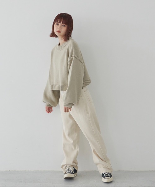 flaner（フラネ）の「ルーズデニムパンツ【ユニセックス対応】（デニムパンツ・レディース・ブラック/ブラウン/オフホワイト・SMALL/MEDIUM/LARGE）」の19枚目の写真