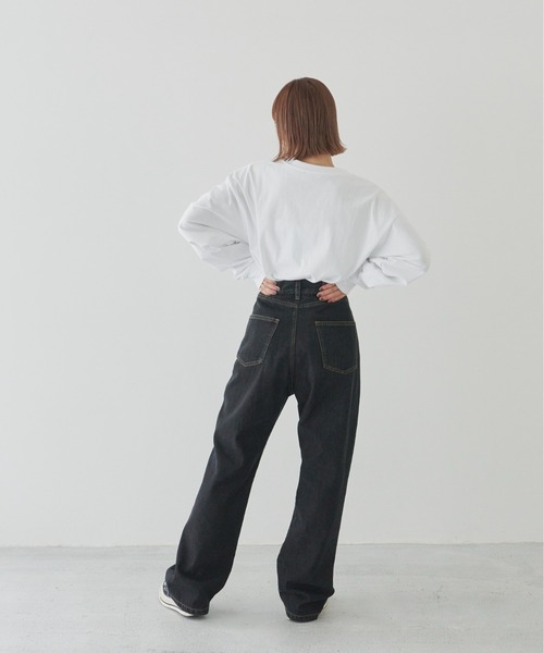 flaner（フラネ）の「ルーズデニムパンツ【ユニセックス対応】（デニムパンツ・レディース・ブラック/ブラウン/オフホワイト・SMALL/MEDIUM/LARGE）」の18枚目の写真