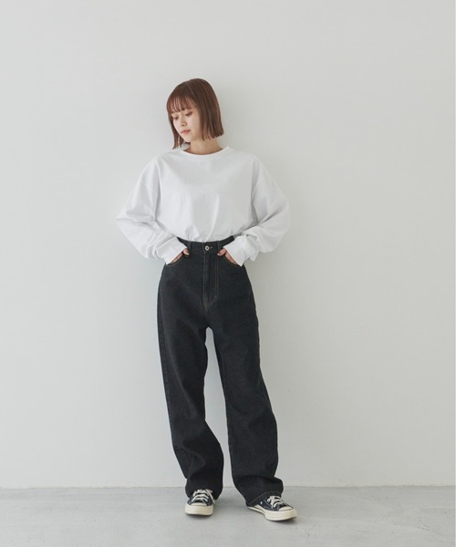 flaner（フラネ）の「ルーズデニムパンツ【ユニセックス対応】（デニムパンツ・レディース・ブラック/ブラウン/オフホワイト・SMALL/MEDIUM/LARGE）」の16枚目の写真