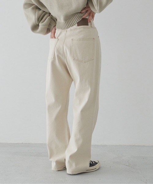 flaner（フラネ）の「ルーズデニムパンツ【ユニセックス対応】（デニムパンツ・レディース・ブラック/ブラウン/オフホワイト・SMALL/MEDIUM/LARGE）」の8枚目の写真