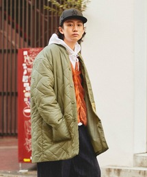 SPOC STORE | 【SPOC STORE】オーバーサイズノーカラーキルティングコート(ミリタリージャケット)