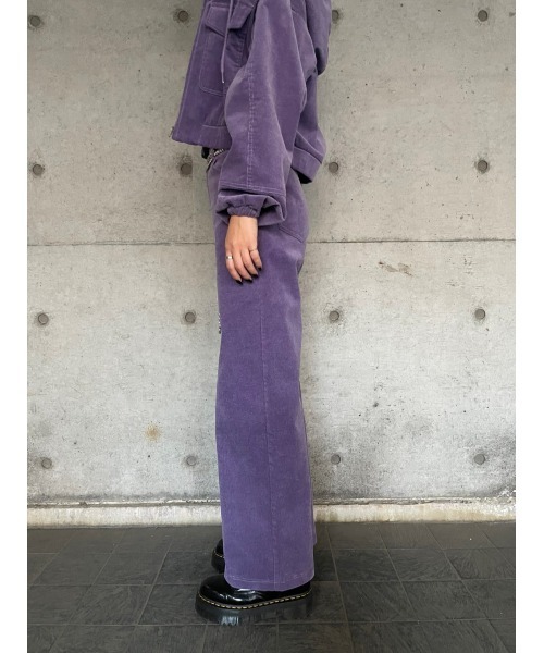 EGOIST（エゴイスト）の「シンプルコーデュロイワイドパンツ（その他パンツ・レディース・アイボリー/パープル・S/M）」の3枚目の写真