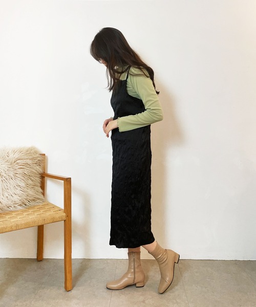 CEMONEMO（セモネモ）の「ワッシャー加工 キャミワンピース（ワンピース・レディース・ベージュ/グレー/ブラック・FREE）」の19枚目の写真