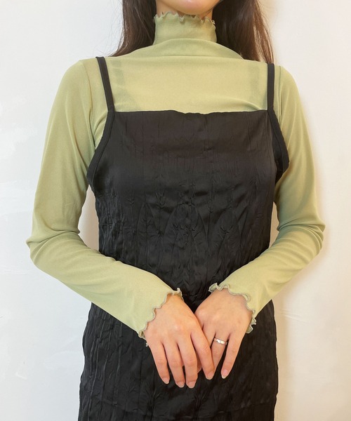 CEMONEMO（セモネモ）の「ワッシャー加工 キャミワンピース（ワンピース・レディース・ベージュ/グレー/ブラック・FREE）」の6枚目の写真