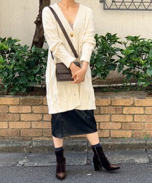 ケーブルロングニットカーディガン