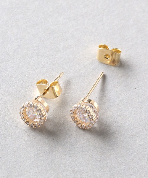 Manon's Selection(マノンズセレクション)の「ラウンドストーンキャッチピアス(ピアス(両耳用)・レディース・ゴールド/シルバー・ONE SIZE)」の5枚目の写真