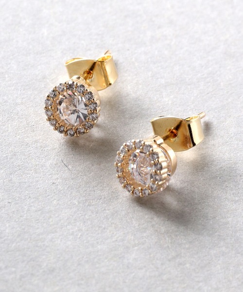 Manon's Selection(マノンズセレクション)の「ラウンドストーンキャッチピアス(ピアス(両耳用)・レディース・ゴールド/シルバー・ONE SIZE)」の3枚目の写真